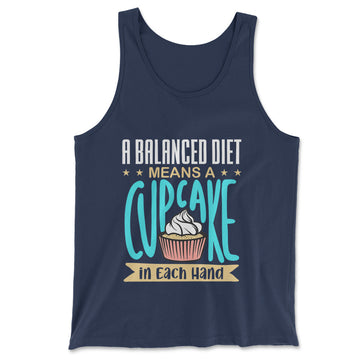 Cupcake - A Balanced Diet Men/Unisex Tank in Navy color